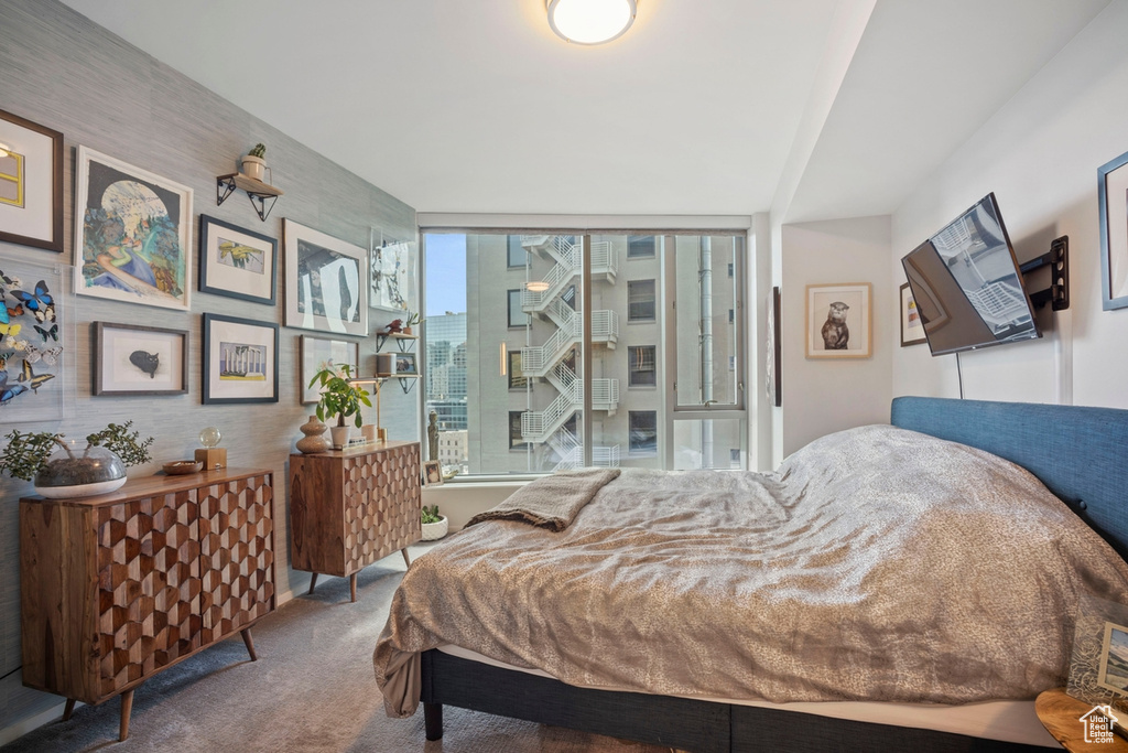 Bedroom featuring carpet floors