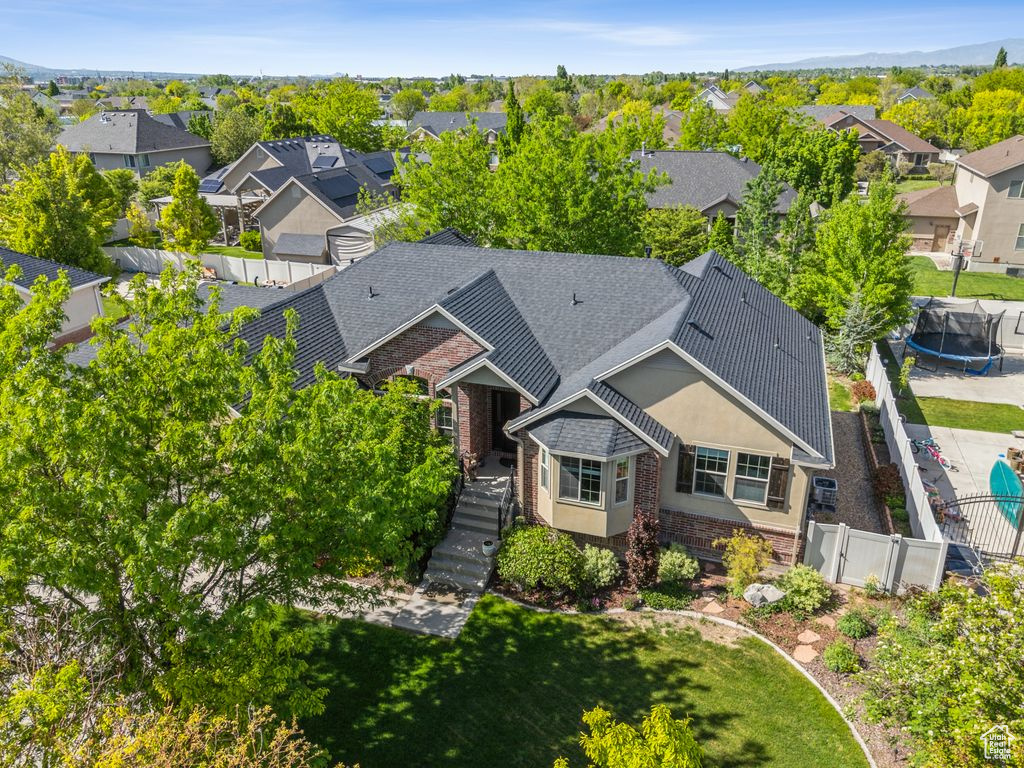 Aerial view of residential area