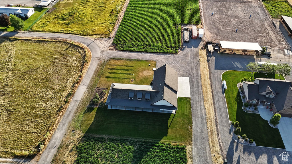 Drone / aerial view of large plots for crops