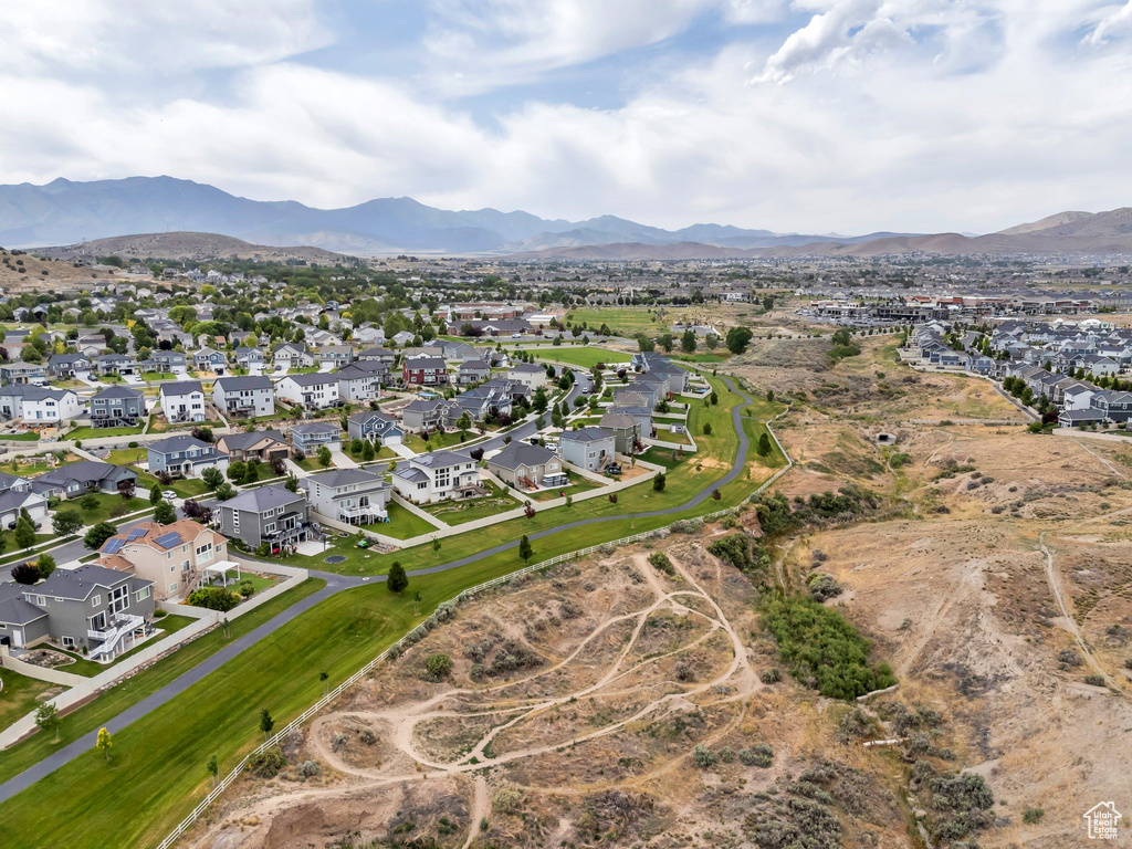 Aerial overview of property\'s location with nearby suburban area