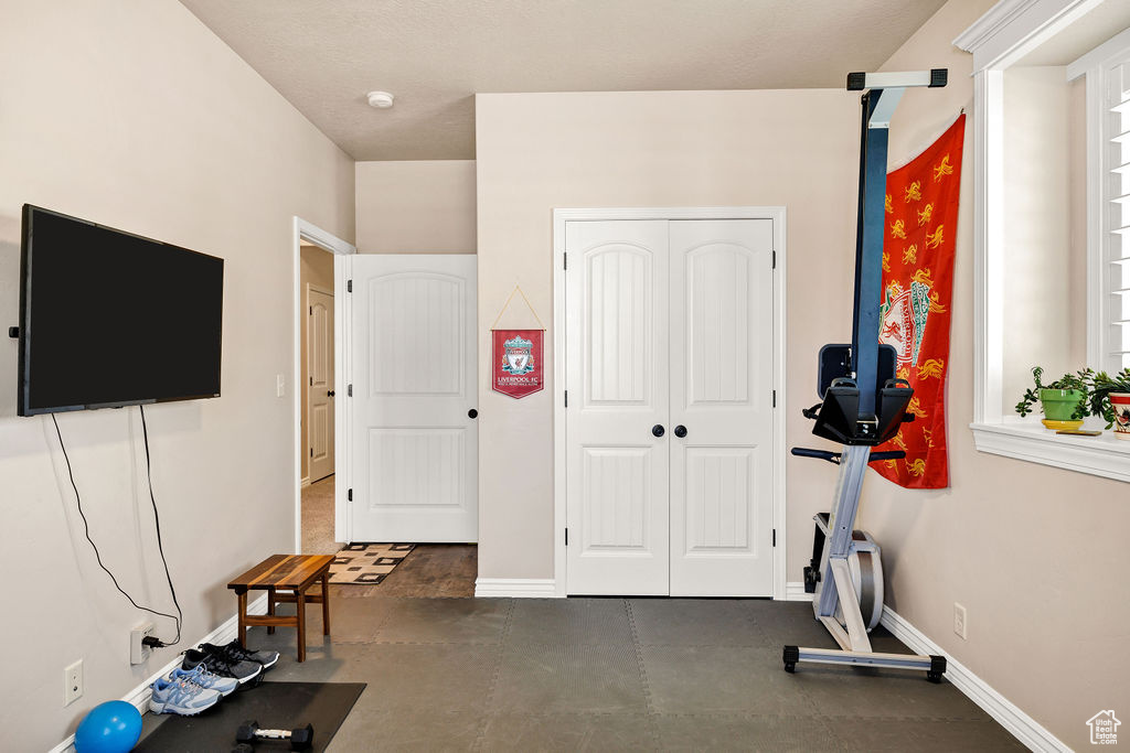 Workout room with baseboards
