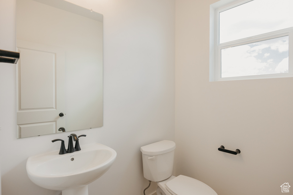 Bathroom featuring a sink and toilet