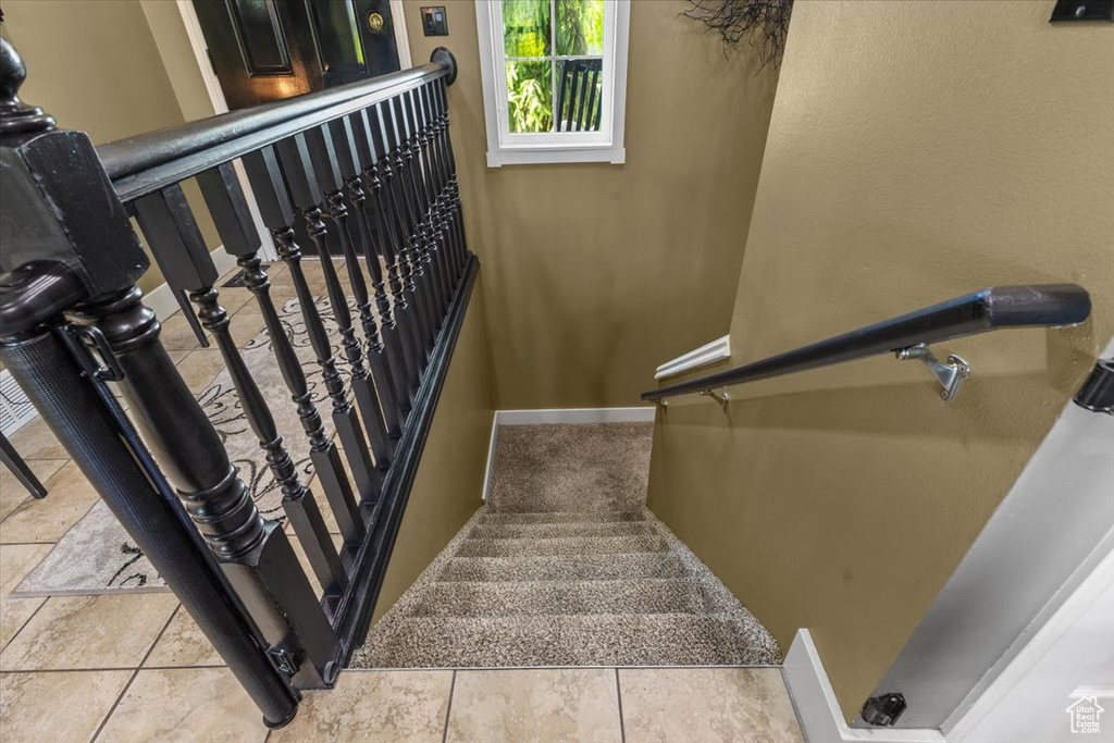 Stairs with baseboards