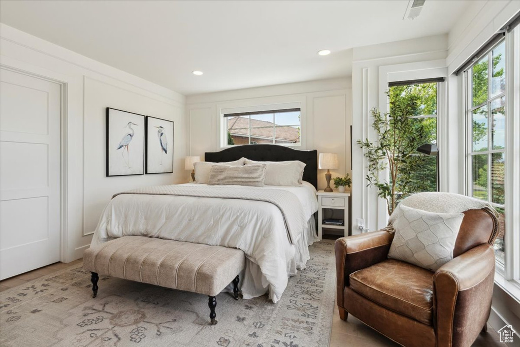 Bedroom featuring recessed lighting