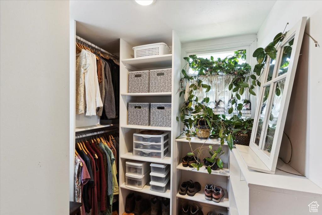 View of walk in closet
