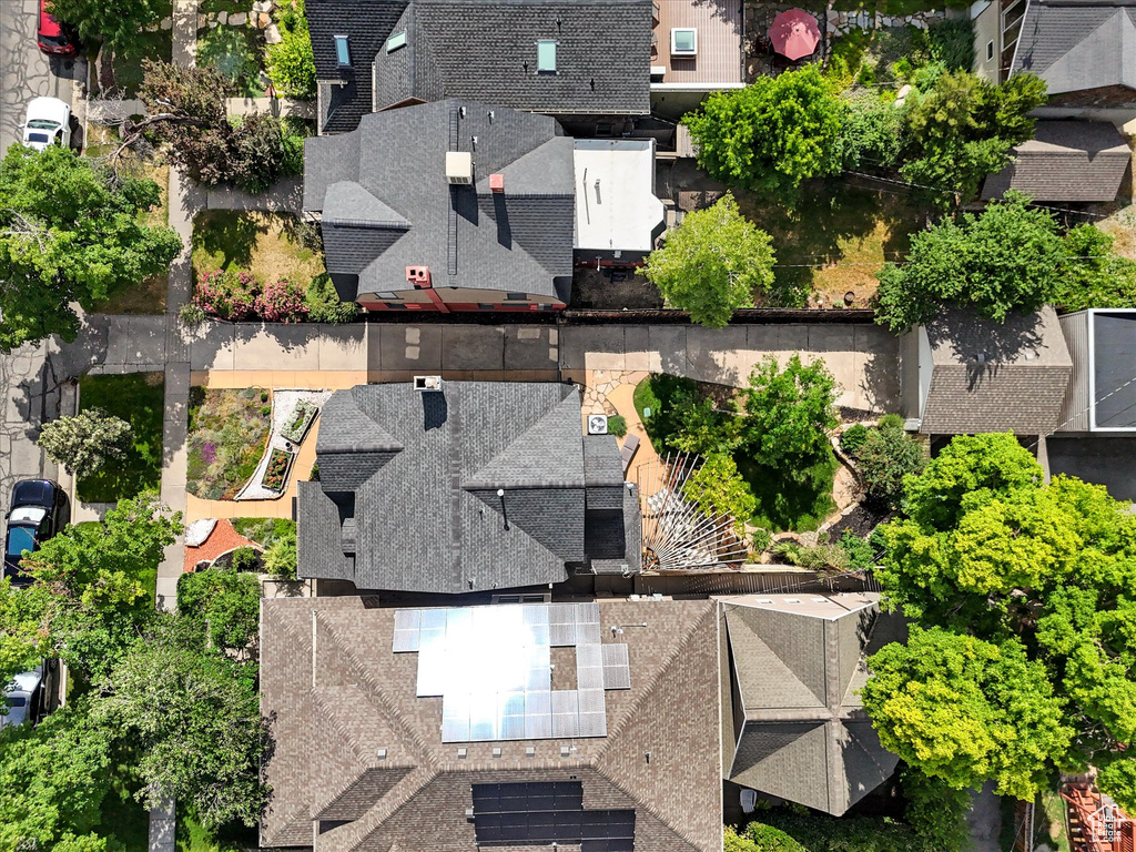 Aerial view of residential area