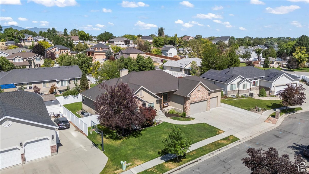 Aerial view of residential area