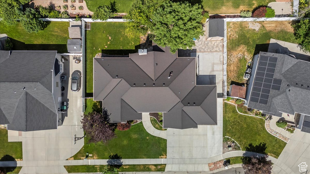 Aerial perspective of suburban area