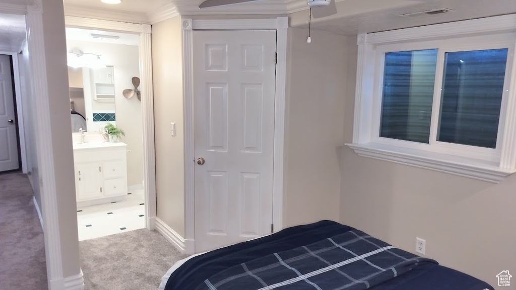 Bedroom featuring carpet flooring