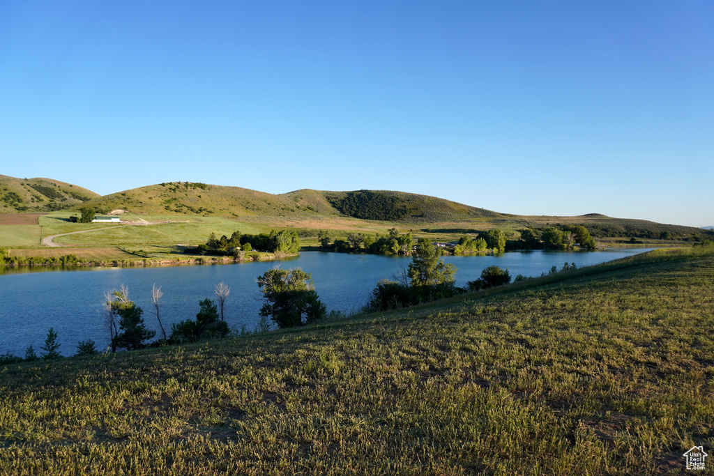 Water view featuring mountains