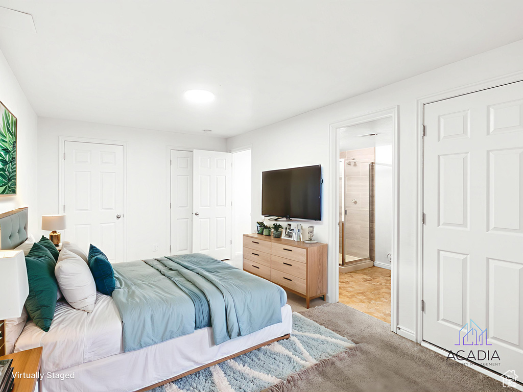 Bedroom featuring connected bathroom
