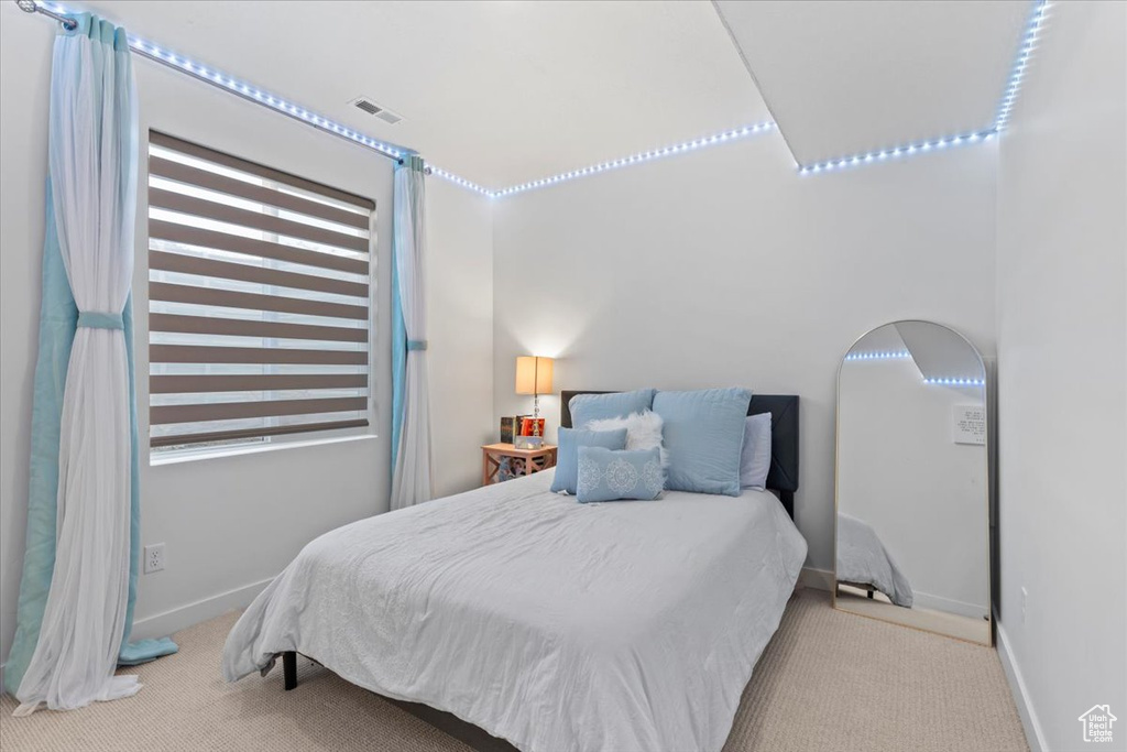 Bedroom with carpet floors