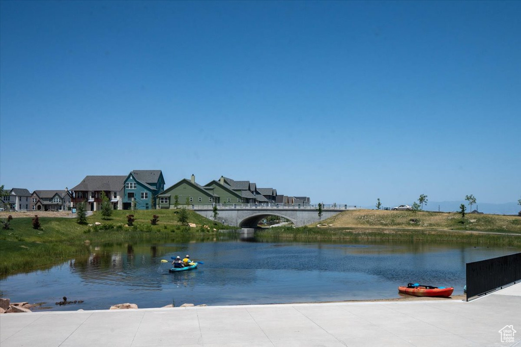 Water view with nearby suburban area