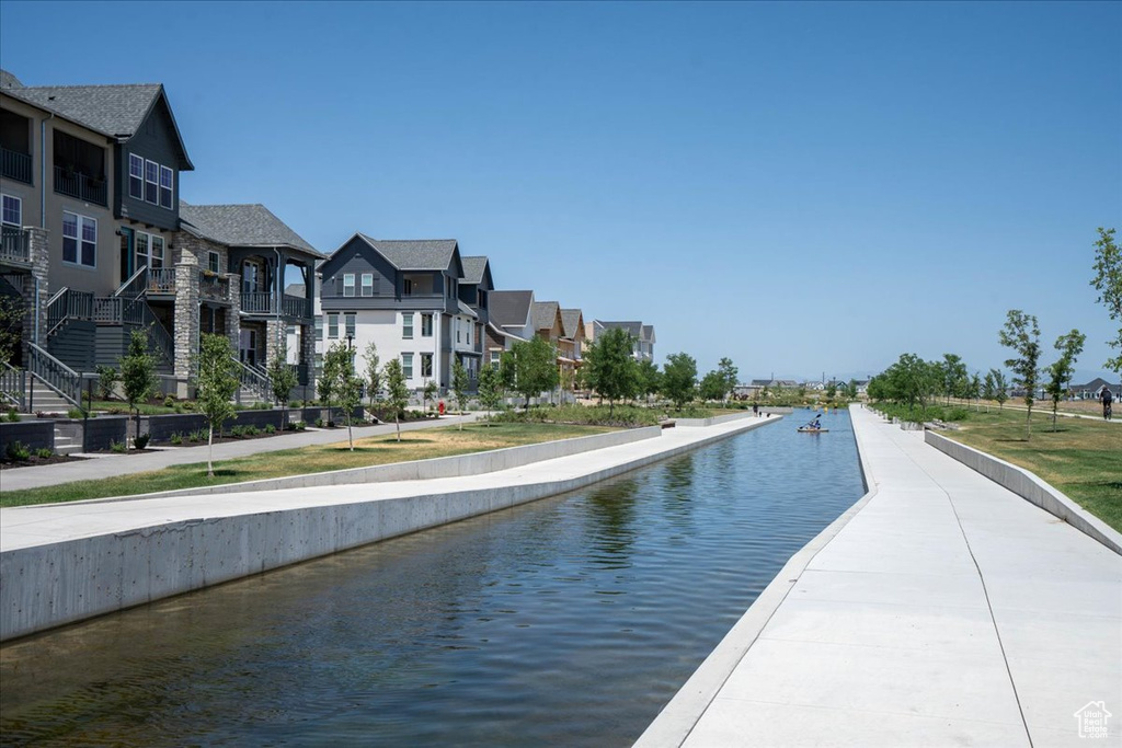 Water view with nearby suburban area