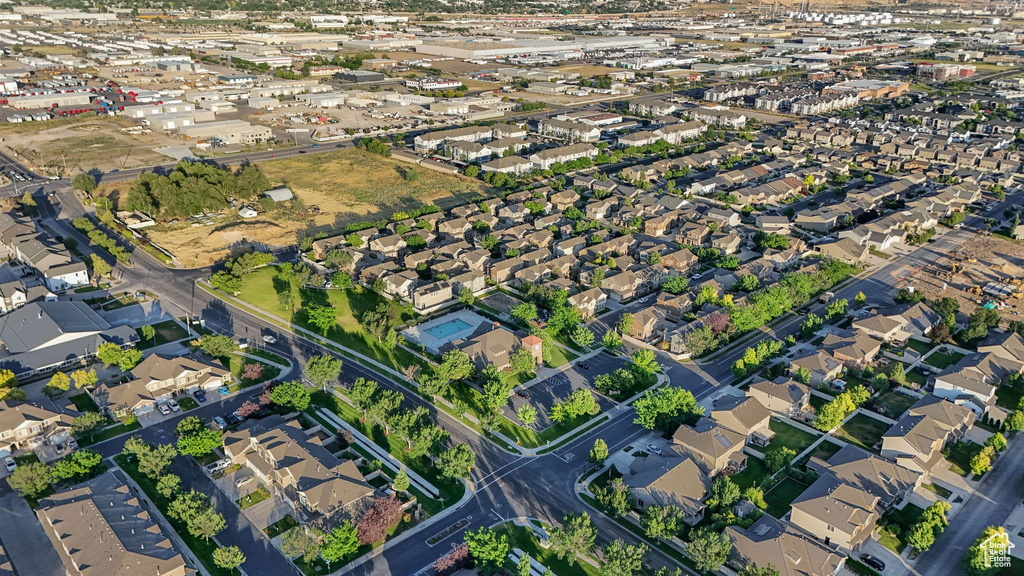 Aerial view of residential area
