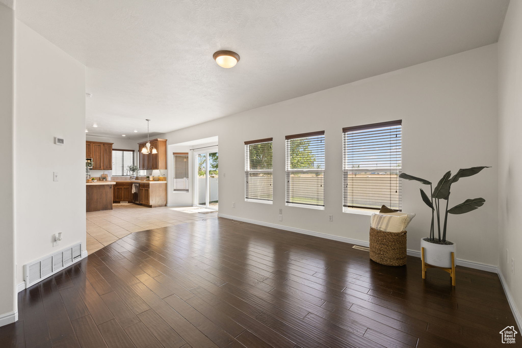 Living room featuring light wood-style flooring