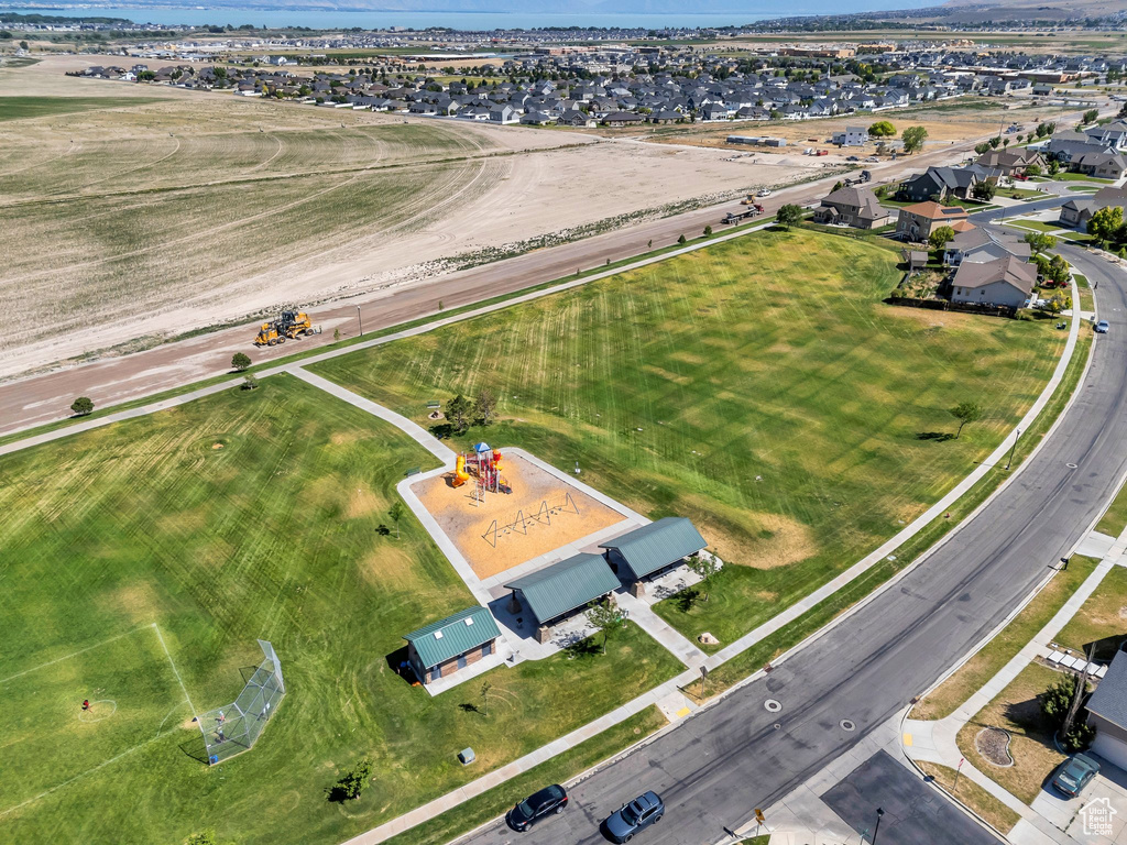 Aerial view of residential area