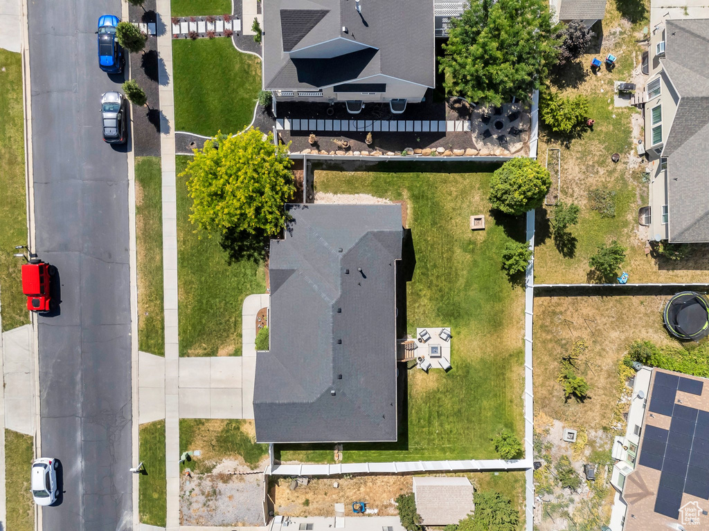 Aerial perspective of suburban area
