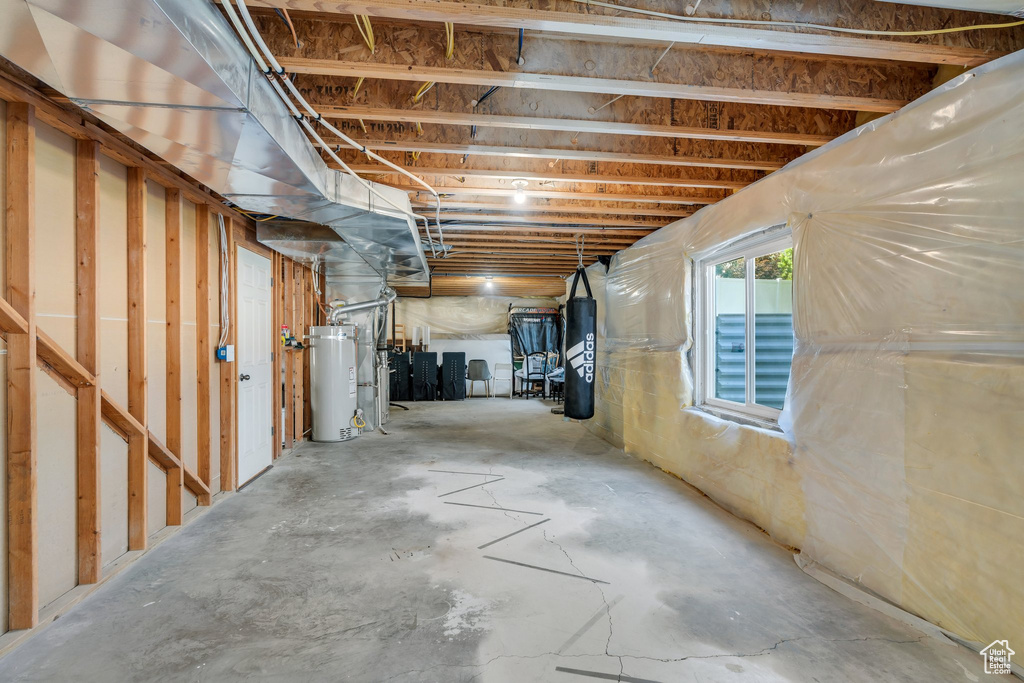 Below grade area with strapped water heater