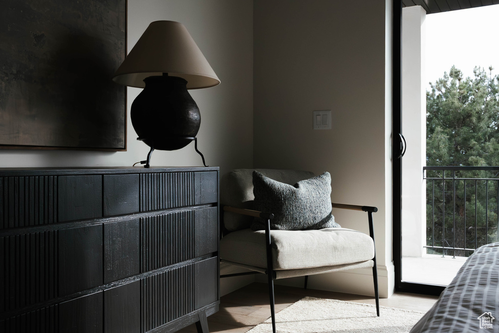 Bedroom with multiple windows