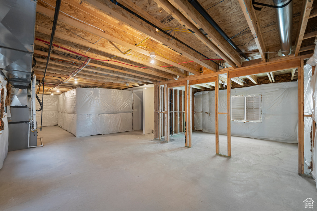 View of unfinished basement