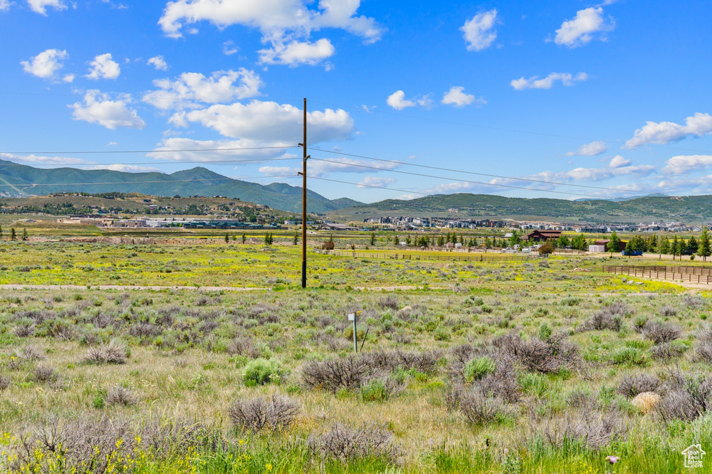 Mountain view with rural landscape