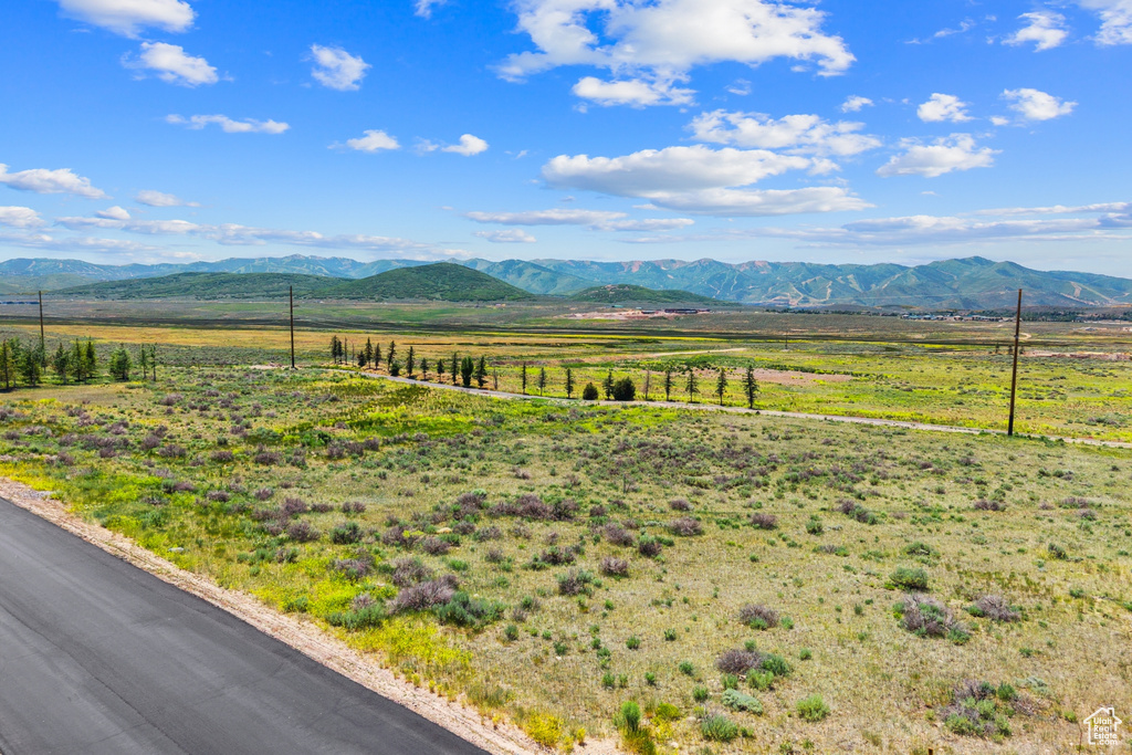 Mountain view with rural landscape