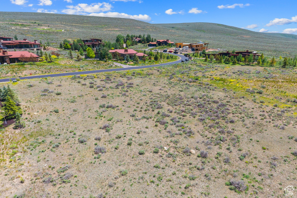 Aerial view of sparsely populated area featuring mountains