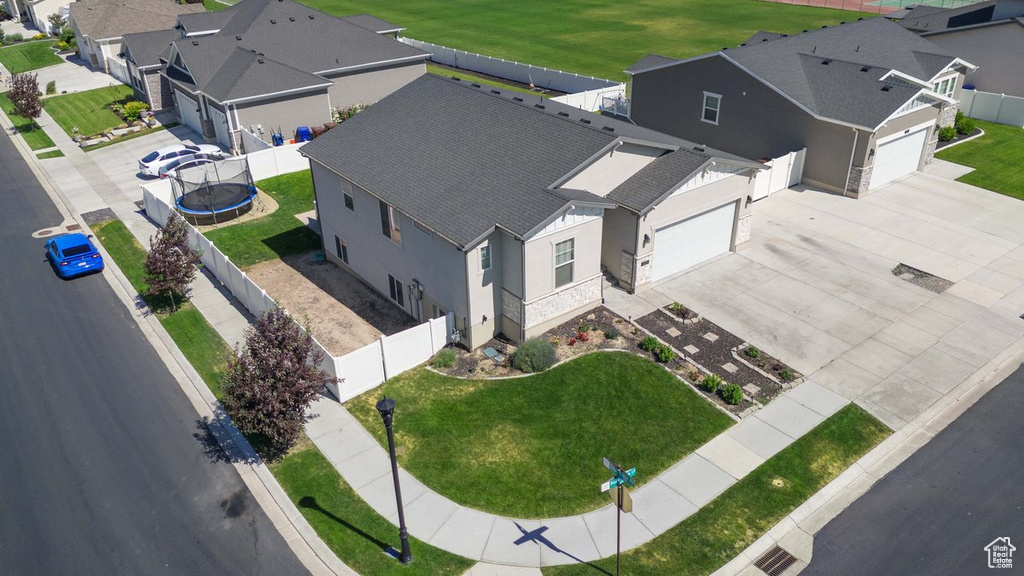 Aerial view of residential area