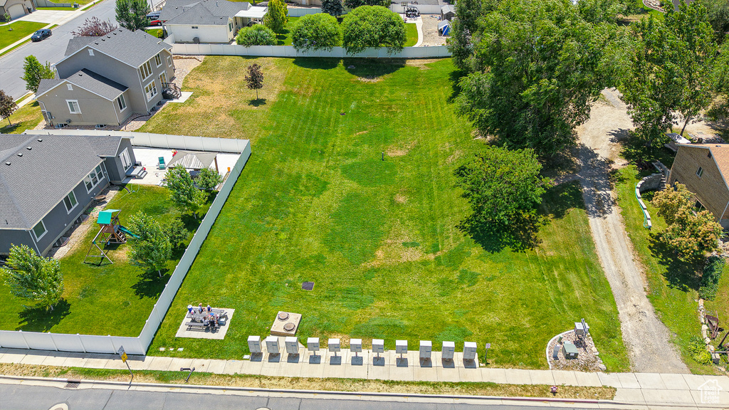 Aerial view of residential area