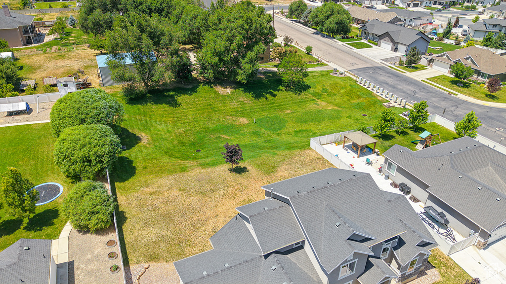 Aerial perspective of suburban area