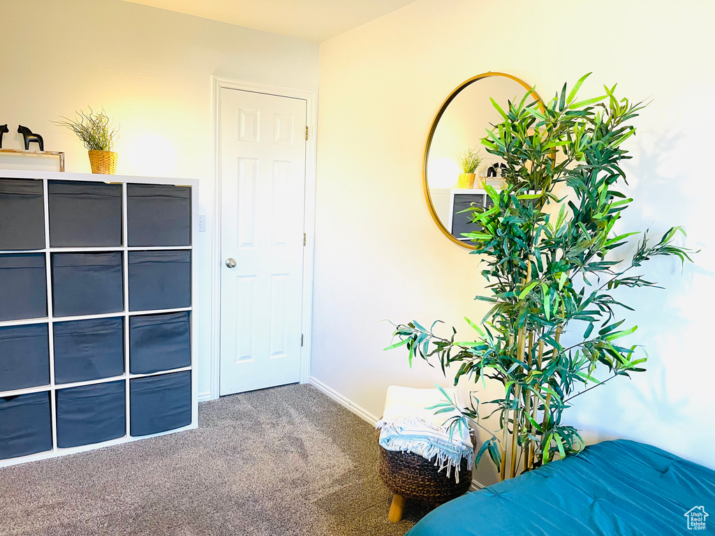 Bedroom with carpet and baseboards