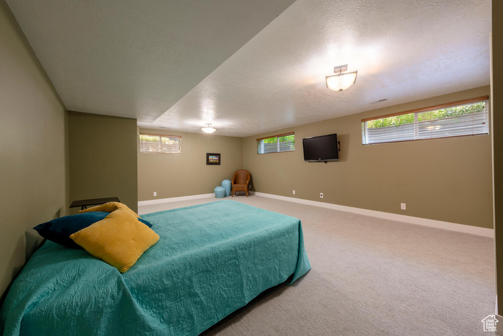 Bedroom featuring baseboards and carpet floors