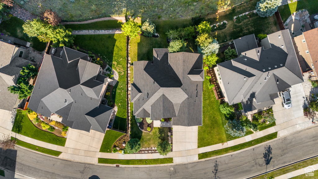Aerial perspective of suburban area