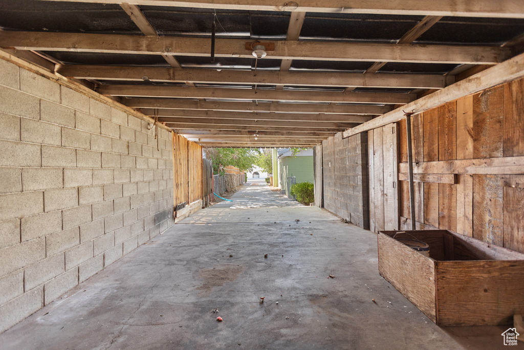 View of patio / terrace with an exterior structure