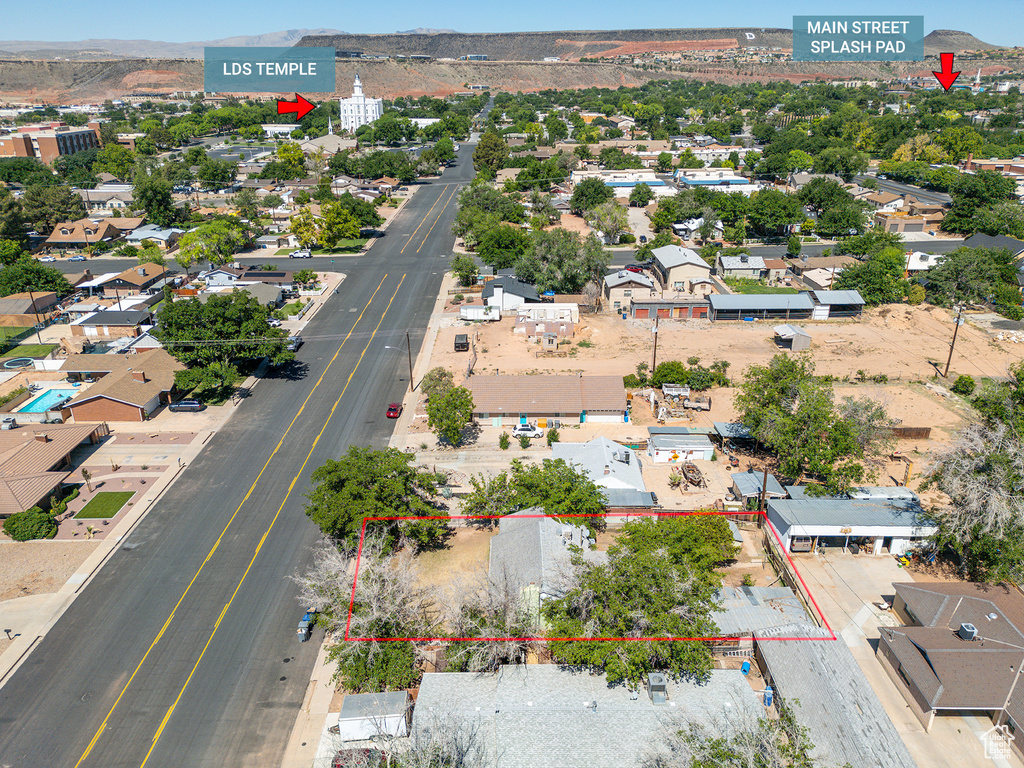 View of property location featuring property parcel outlined and mountains