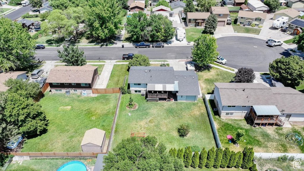 Aerial view of residential area