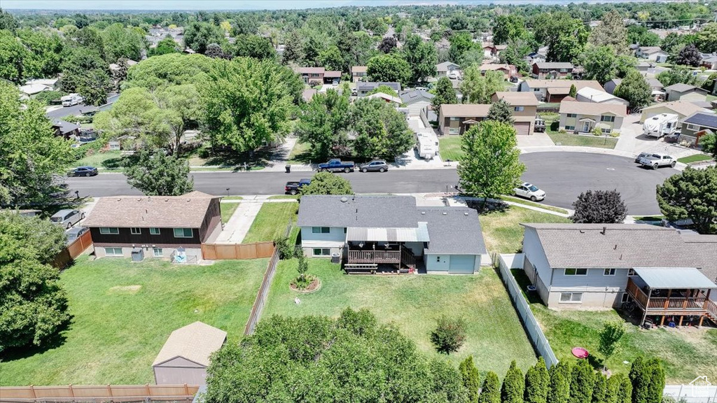 Aerial perspective of suburban area