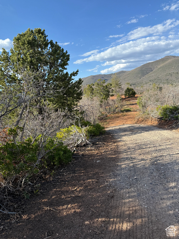 View of road with a mountain view