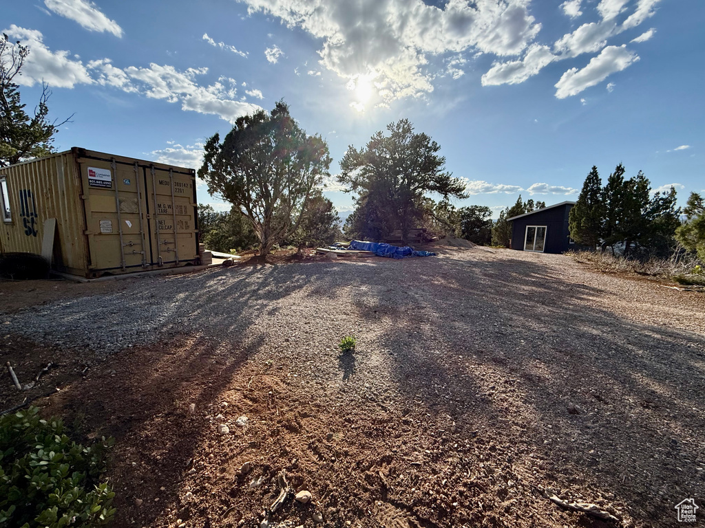 View of yard with mail area