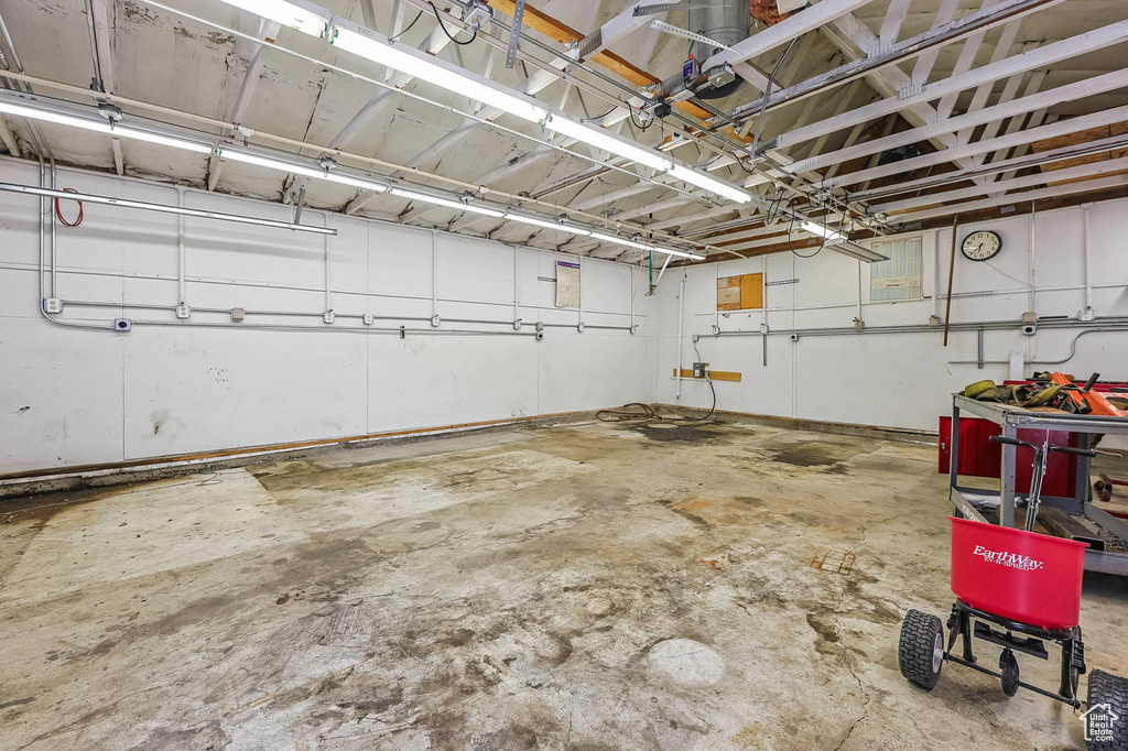 Garage with baseboards
