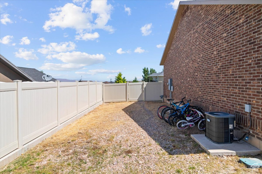 View of fenced backyard