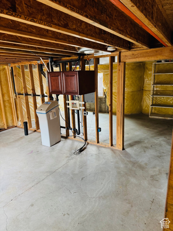 View of unfinished basement