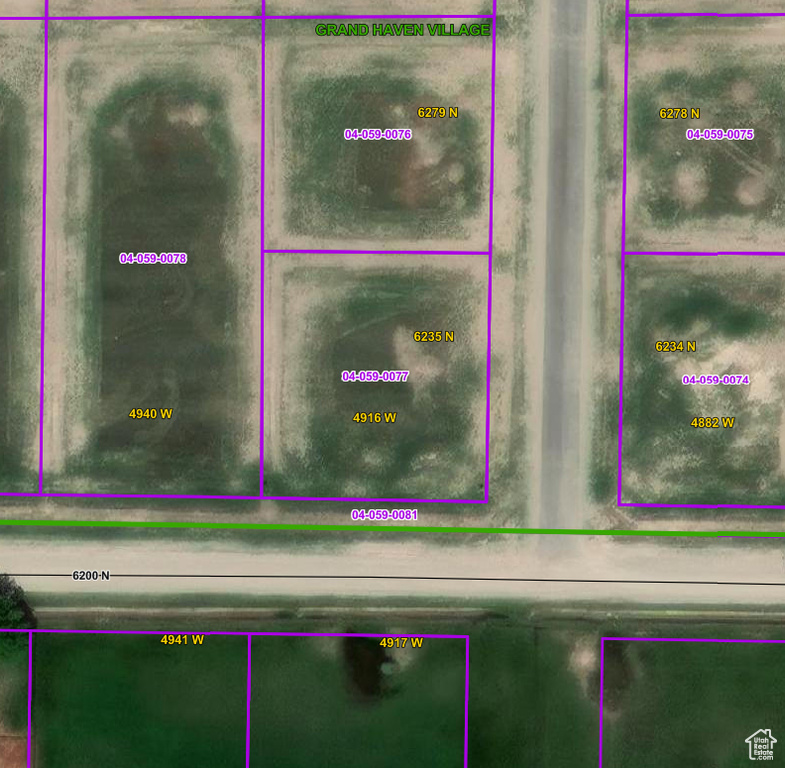 Aerial overview of property's location featuring property parcel outlined
