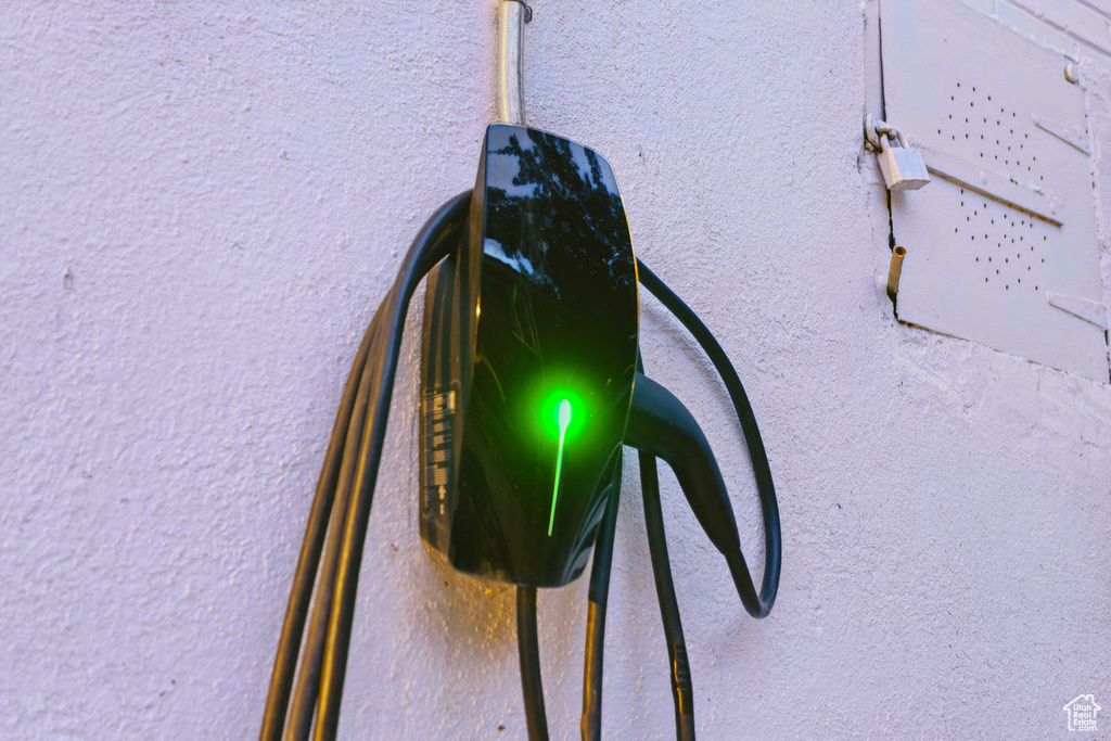 Garage view of car charger