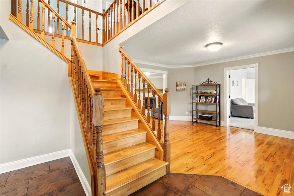 Stairs with ornamental molding