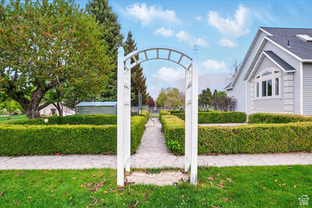 View of community with a lawn