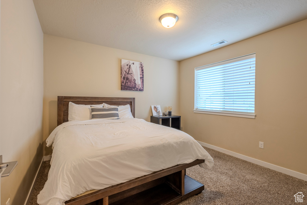 Bedroom featuring baseboards and carpet floors