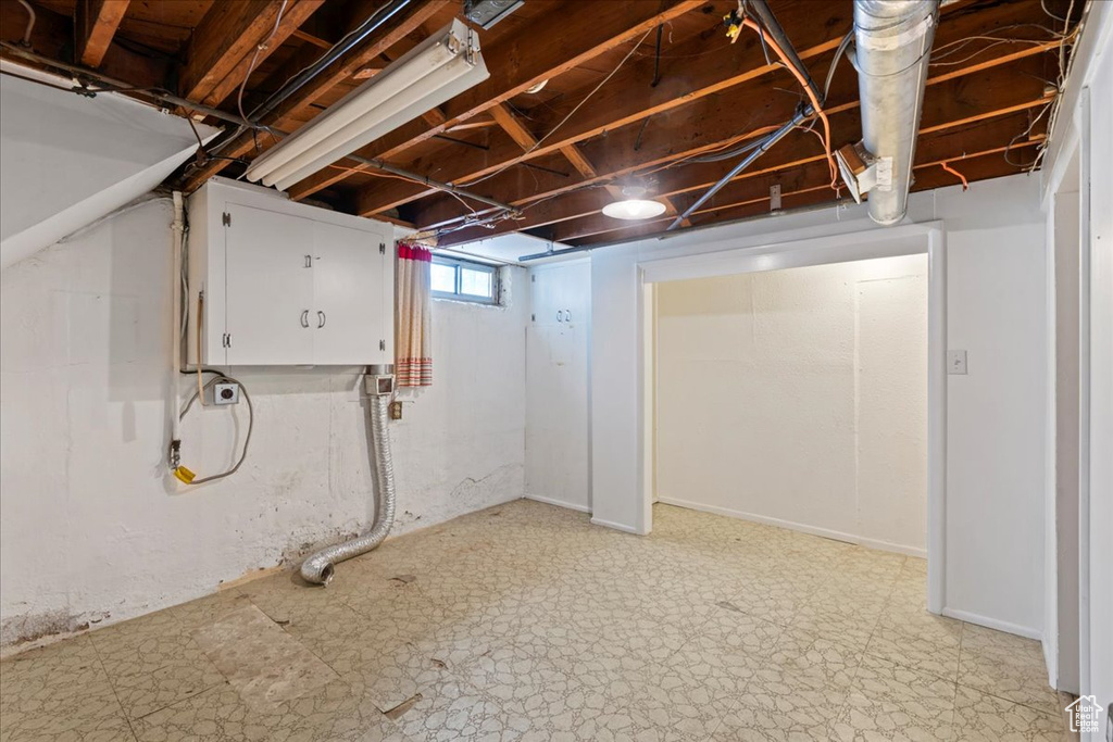 Below grade area with light flooring