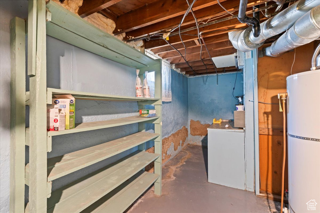 Unfinished below grade area with water heater